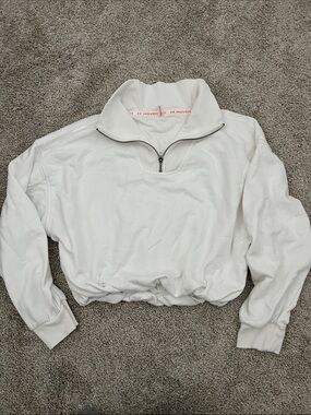FP Movement by Free People White Quarter-Zip Pullover